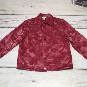 Coldwater Creek Jacket Beads Embroidery Red Medium